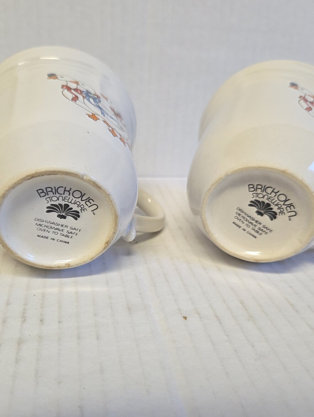 BrickOven 80s Stoneware Set of 2 Ceramic Geese Mugs/Cups - Picture 6 of 8
